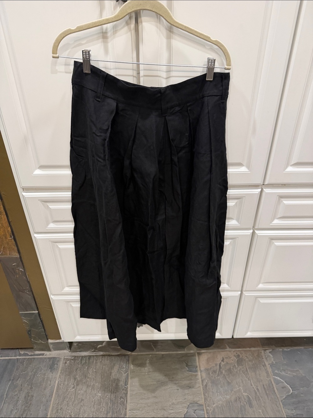 Mara Hoffman black linen Tencel Tulay skirt pockets size 14 - Picture 6 of 7